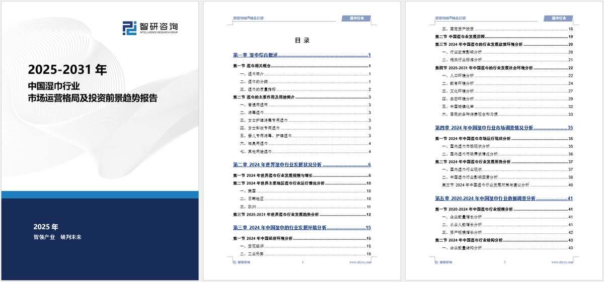 湿巾行业市场深度分析及发展前景研究报告ag九游会登录智研咨询发布：2025年(图3)